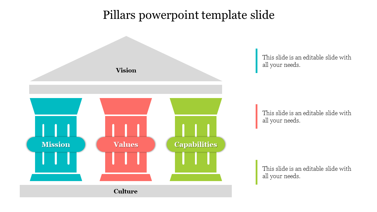 Pillars powerpoint template slide